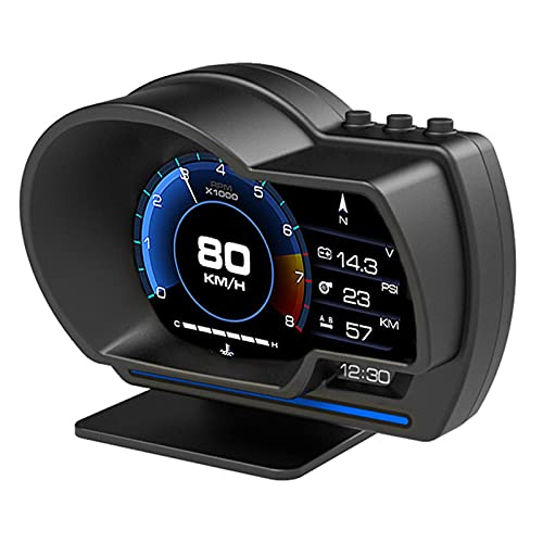 ANGGREK OBD2 Multifunktionsmesser Auto-HUD Tachometer mit 2020 Upgraded LED Farbwechsel DIY Modi für Auto LKW von ANGGREK