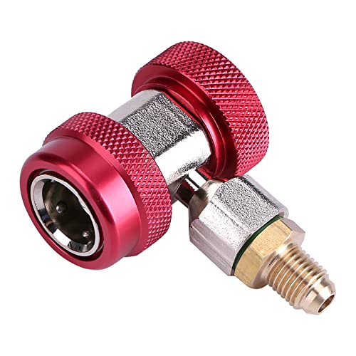ANGGREK R134A Schnellkupplungsadapter Extraktor Ventilkern mit Hülse für A/C-Set R-134A Typ Hoch- und Niederdruckanschlüsse 1/4 Zoll Männlich (Roter hoher Druck) von ANGGREK
