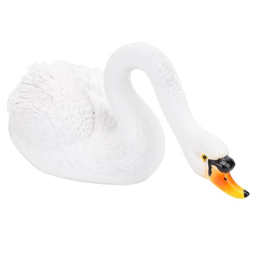 ANGGREK Schwimmende Schwanenstatue Swan Figur Swan Skulptur, die Liebe und Loyalität Symbolisiert, für den Gartenteich Im Freien Im Freien Geschnitzt (White) von ANGGREK