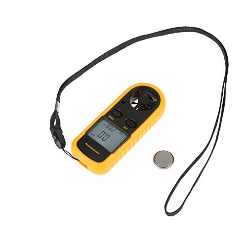 ANGGREK Tragbares Digitales Anemometer, Windgeschwindigkeitsanzeige mit LED -Hintergrundbeleuchtungsthermometer für Windsurfen Segelfischerei Drachen Fliegen Outdoor -Aktivitäten von ANGGREK