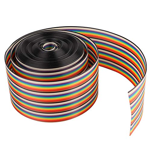 Buntes Kabel mit 1,27 Mm Abstand, 40P Flaches Regenbogen-Flachbandkabel, Drahtbreite 5,08 Cm, Regenbogenfarbenes Flachband-IDC-Drahtkabel, Regenbogen-IDC-Draht (3 Meter lang) von ANGGREK