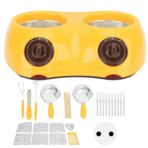 Schokoladen-Schmelztopf, Elektrisches Fondue-Topf-Set, Schokoladen-Fondue-Topf, Süßigkeiten-Schmelztopf, Käse-Fondue-Brunnen-Set mit Doppelkessel, 8 Formplatten und 25 von ANGGREK