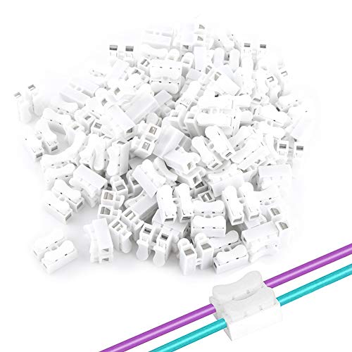 ANGGREK 100PCS Verbinder Kabel, Federverbindungsstück Selbstsichernde Clip-Stecker Kabel verbindungsklemme Push Typ Lock CH2 Schnellverbinder KabelKlemme für und Beleuchtung der Stromversorgung von ANGGREK