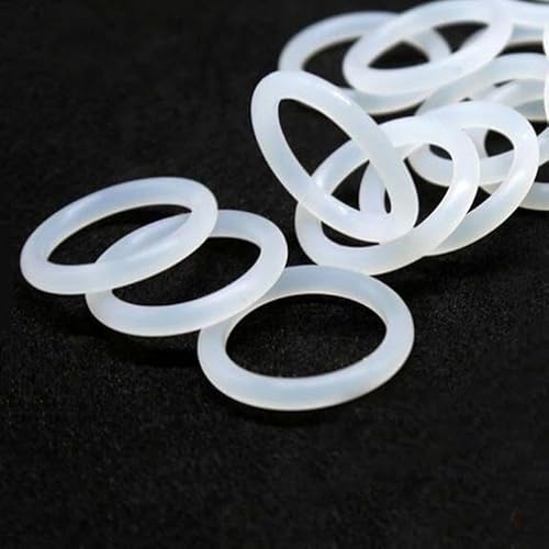 CS 2 mm lebensmittelechtes Silikon, VMQ-Dichtungsring, Außendurchmesser 5–90 mm, weißer O-Ring, Innendurchmesser 1–86 mm, wasserdicht und hitzebeständig, 60 x 56 x 2 mm, 50 Stück von ANGGUN
