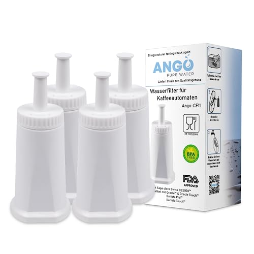 4x Wasserfilter Ersatz für Sage Claro Swiss BES008 Filter Patrone kompatibel mit Sage Oracle Barista Pro Touch BES878/BES880/SES810/BES980/BES990/SES920 von ANGO