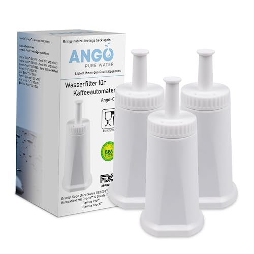 3x Wasserfilter Ersatz für Sage Claro Swiss BES008 Filter Patrone kompatibel mit Sage Oracle Barista Pro Touch BES878/BES880/SES810/BES980/BES990/SES920 von ANGO