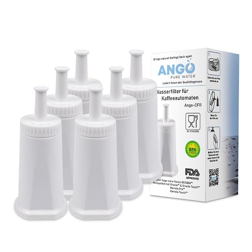 6x Wasserfilter Ersatz für Sage Claro Swiss BES008 Filter Patrone kompatibel mit Sage Oracle Barista Pro Touch BES878/BES880/SES810/BES980/BES990/SES920 von ANGO