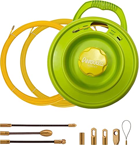 Anguila Max | Einziehband Aufwickler | 2 Kabeleinziehband | Glasfaser + Prolipropylen | Auswechselbare Anschlüsse | 3mm Durchmesser | 20 Meter Orange von ANGUILA MAX