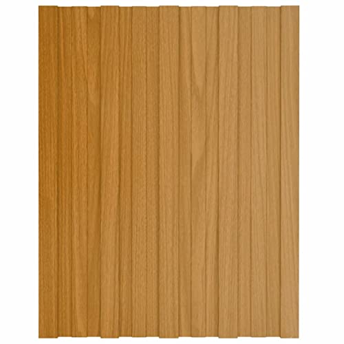 angyang Dachpaneele 36 STK Trapezblech Dachplatten, Wellblechplatten Für Dach, Dachblech, Dachschindeln Für Gartenhaus, Verzinkter Stahl Holzoptik Hell 60x45 cm von ANGYANG