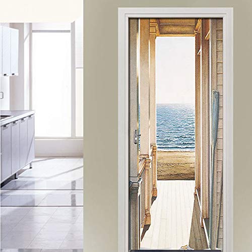 Sticker Profis Türtapete Selbstklebend Türposter Pvc Öffne Die Tür Zum Meer Fototapete Türfolie Poster Tapete 88X200Cm Schlafzimmer Badezimmertür Dekoration von ANHHWW