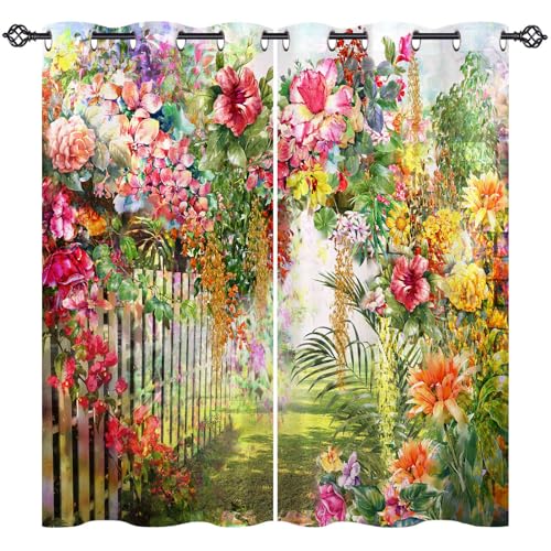ANHOPE Aquarell Bunte Florale Blume Verdunklungsvorhänge mit Ösen Blickdichte Gardinen Thermo Vorhänge Blackout Curtain Kinder Mädchen Wohnzimmer Schlafzimmer Vorhang 2er Set H 175 x B 140 cm ANHOPE Aquarell Bunte Florale Blume Verdunklungsvorhänge mit Ösen Blickdichte Gardinen Thermo Vorhänge Blackout Curtain Kinder Mädchen Wohnzimmer Schlafzimmer Vorhang 2er Set H 175 x B 140 cm von ANHOPE