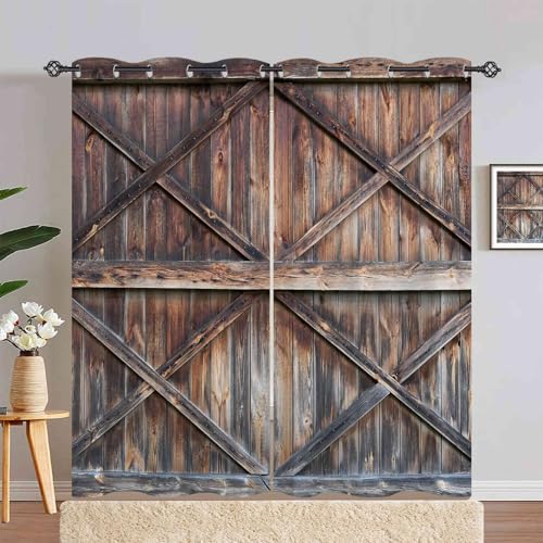 ANHOPE Bauernhaus Retro Holz Tür Verdunklungsvorhänge mit Ösen Blickdichte Gardinen Blackout Curtain Thermo Vorhänge Weich Schlafzimmer Wohnzimmer Vorhang 2er Set H 220 x B 140 cm ANHOPE Bauernhaus Retro Holz Tür Verdunklungsvorhänge mit Ösen Blickdichte Gardinen Blackout Curtain Thermo Vorhänge Weich Schlafzimmer Wohnzimmer Vorhang 2er Set H 220 x B 140 cm von ANHOPE