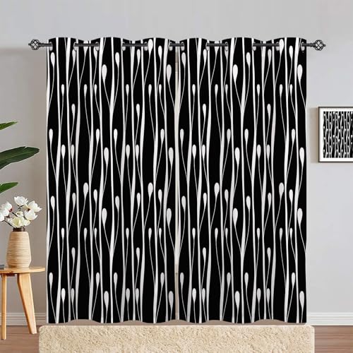 ANHOPE Baum Zweig Blatt Vorhänge Gardinen Blickdichte mit Ösen Thermo Vorhang Blackout Curtains Schlafzimmer Wohnzimmer Verdunkelung 2er Set H 229 x B 140 cm von ANHOPE