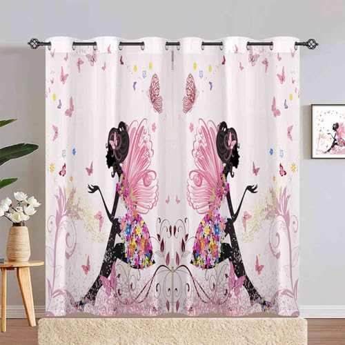 ANHOPE Blume Fee Schmetterling Verdunklungsvorhänge mit Ösen Blickdichte Gardinen Thermo Vorhänge Blackout Curtain Kinder Mädchen Wohnzimmer Schlafzimmer Vorhang 2er Set H 245 x B 200 cm ANHOPE Blume Fee Schmetterling Verdunklungsvorhänge mit Ösen Blickdichte Gardinen Thermo Vorhänge Blackout Curtain Kinder Mädchen Wohnzimmer Schlafzimmer Vorhang 2er Set H 245 x B 200 cm von ANHOPE
