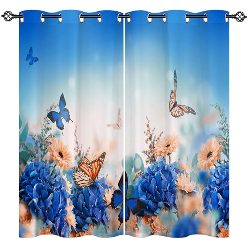 ANHOPE Gelb Blau Blume Schmetterling Vorhänge mit Ösen Blickdichte Gardinen Blackout Curtain Thermo Vorhang Kinder Mädchen Schlafzimmer Wohnzimmer Verdunklungsvorhänge 2er Set H 138 x B 168 cm ANHOPE Gelb Blau Blume Schmetterling Vorhänge mit Ösen Blickdichte Gardinen Blackout Curtain Thermo Vorhang Kinder Mädchen Schlafzimmer Wohnzimmer Verdunklungsvorhänge 2er Set H 138 x B 168 cm von ANHOPE