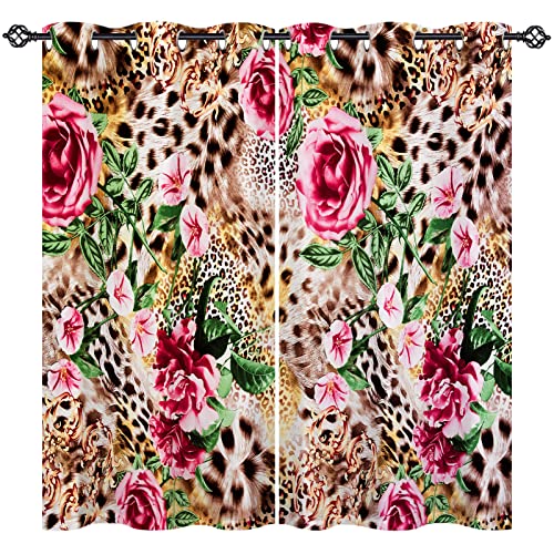 ANHOPE Geparden Leopard Streifen Blume Vorhänge mit Ösen Blickdichte Gardinen Blackout Curtain Thermo Vorhang Kinder Mädchen Schlafzimmer Wohnzimmer Verdunklungsvorhänge 2er Set H 160 x B 77 cm ANHOPE Geparden Leopard Streifen Blume Vorhänge mit Ösen Blickdichte Gardinen Blackout Curtain Thermo Vorhang Kinder Mädchen Schlafzimmer Wohnzimmer Verdunklungsvorhänge 2er Set H 160 x B 77 cm von ANHOPE