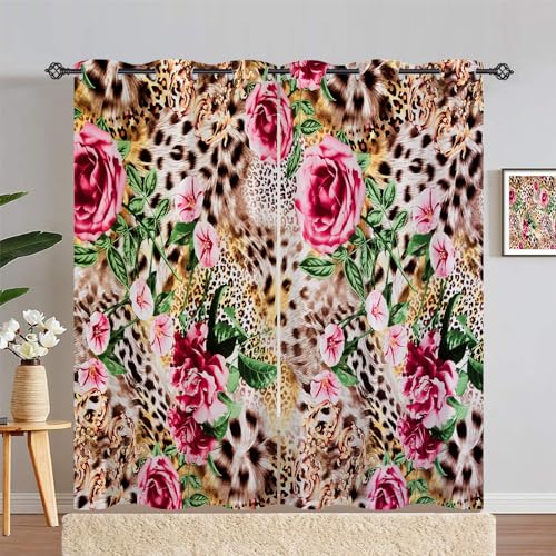 ANHOPE Geparden Leopard Streifen Blume Vorhänge mit Ösen Blickdichte Gardinen Blackout Curtain Thermo Vorhang Kinder Mädchen Schlafzimmer Wohnzimmer Verdunklungsvorhänge 2er Set H 245 x B 200 cm ANHOPE Geparden Leopard Streifen Blume Vorhänge mit Ösen Blickdichte Gardinen Blackout Curtain Thermo Vorhang Kinder Mädchen Schlafzimmer Wohnzimmer Verdunklungsvorhänge 2er Set H 245 x B 200 cm von ANHOPE