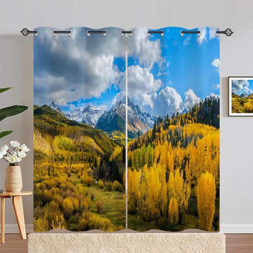 ANHOPE Herbst Berg Wald Baum Verdunklungsvorhänge mit Ösen Thermo Vorhänge Blickdichte Gardinen Weich Blackout Curtain Wohnzimmer Schlafzimmer Vorhang 2er Set H 245 x B 140 cm ANHOPE Herbst Berg Wald Baum Verdunklungsvorhänge mit Ösen Thermo Vorhänge Blickdichte Gardinen Weich Blackout Curtain Wohnzimmer Schlafzimmer Vorhang 2er Set H 245 x B 140 cm von ANHOPE