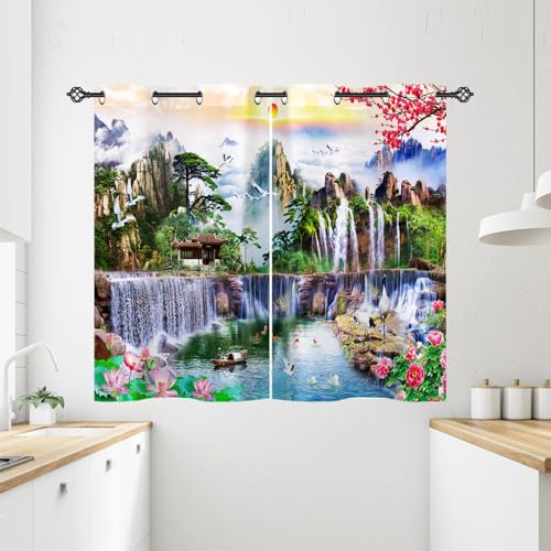 ANHOPE Landschaft Berg Wasserfall Vorhänge mit Ösen Blickdichte Gardinen Blackout Curtain Thermo Vorhang Weich Schlafzimmer Wohnzimmer Verdunklungsvorhänge 2er Set H 138 x B 71 cm ANHOPE Landschaft Berg Wasserfall Vorhänge mit Ösen Blickdichte Gardinen Blackout Curtain Thermo Vorhang Weich Schlafzimmer Wohnzimmer Verdunklungsvorhänge 2er Set H 138 x B 71 cm von ANHOPE