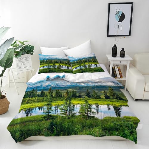ANHOPE Landschaft Bettwäsche Set 2 Teilig Natur Wald See Bettbezug 135x200 cm + Kissenbezug 80x80 cm Weich Microfaser Bettbezüge mit Reißverschluss Ganzjahres Bettdeckenbezug Set ANHOPE Landschaft Bettwäsche Set 2 Teilig Natur Wald See Bettbezug 135x200 cm + Kissenbezug 80x80 cm Weich Microfaser Bettbezüge mit Reißverschluss Ganzjahres Bettdeckenbezug Set von ANHOPE