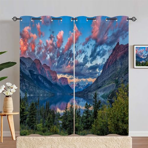 ANHOPE Natur Berg See Wald Blickdichte Gardinen mit Ösen Thermo Vorhänge Blackout Curtain Weich Verdunklungsvorhänge Wohnzimmer Schlafzimmer Vorhang 2er Set H 214 x B 117 cm ANHOPE Natur Berg See Wald Blickdichte Gardinen mit Ösen Thermo Vorhänge Blackout Curtain Weich Verdunklungsvorhänge Wohnzimmer Schlafzimmer Vorhang 2er Set H 214 x B 117 cm von ANHOPE