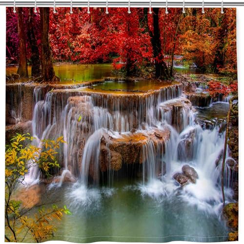 ANHOPE Natur Herbst Wasserfall Duschvorhang Wasserdicht Anti-schimmel Polyester Stoff Duschvorhänge 180 x 200 cm Shower Curtains Waschbar Bad Vorhäng für Badzimmer mit 12 Haken ANHOPE Natur Herbst Wasserfall Duschvorhang Wasserdicht Anti-schimmel Polyester Stoff Duschvorhänge 180 x 200 cm Shower Curtains Waschbar Bad Vorhäng für Badzimmer mit 12 Haken von ANHOPE