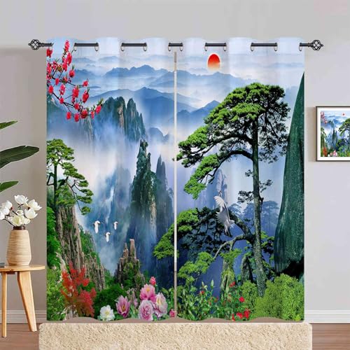 ANHOPE Natur Landschaft Berg Vogel Vorhänge mit Ösen Blickdichte Gardinen Thermo Vorhang Blackout Curtain Schlafzimmer Wohnzimmer Weich Verdunklungsvorhänge 2er Set H 245 x B 200 cm ANHOPE Natur Landschaft Berg Vogel Vorhänge mit Ösen Blickdichte Gardinen Thermo Vorhang Blackout Curtain Schlafzimmer Wohnzimmer Weich Verdunklungsvorhänge 2er Set H 245 x B 200 cm von ANHOPE
