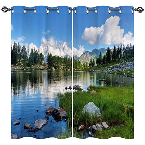 ANHOPE Natur Landschaft Wald Berg See Blickdichte Gardinen mit Ösen Thermo Vorhänge Blackout Curtain Weich Verdunklungsvorhänge Wohnzimmer Schlafzimmer Vorhang 2er Set H 138 x B 117 cm ANHOPE Natur Landschaft Wald Berg See Blickdichte Gardinen mit Ösen Thermo Vorhänge Blackout Curtain Weich Verdunklungsvorhänge Wohnzimmer Schlafzimmer Vorhang 2er Set H 138 x B 117 cm von ANHOPE