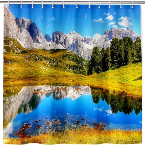 ANHOPE Natur Landschaft Wald Berg See Duschvorhang Wasserdicht Anti-schimmel Polyester Stoff Duschvorhänge 180 x 180 cm Shower Curtains Waschbar Bad Vorhäng für Badzimmer mit 12 Haken ANHOPE Natur Landschaft Wald Berg See Duschvorhang Wasserdicht Anti-schimmel Polyester Stoff Duschvorhänge 180 x 180 cm Shower Curtains Waschbar Bad Vorhäng für Badzimmer mit 12 Haken von ANHOPE