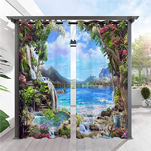 ANHOPE Natur Landschaft Wasserfall See Outdoor Vorhänge mit Ösen Oben Wasserdicht Wetterfest Aussen Gardinen für Balkon Terrasse Garten Pergola Pavillon Außen Vorhang 2er Set B132 x H240 cm ANHOPE Natur Landschaft Wasserfall See Outdoor Vorhänge mit Ösen Oben Wasserdicht Wetterfest Aussen Gardinen für Balkon Terrasse Garten Pergola Pavillon Außen Vorhang 2er Set B132 x H240 cm von ANHOPE