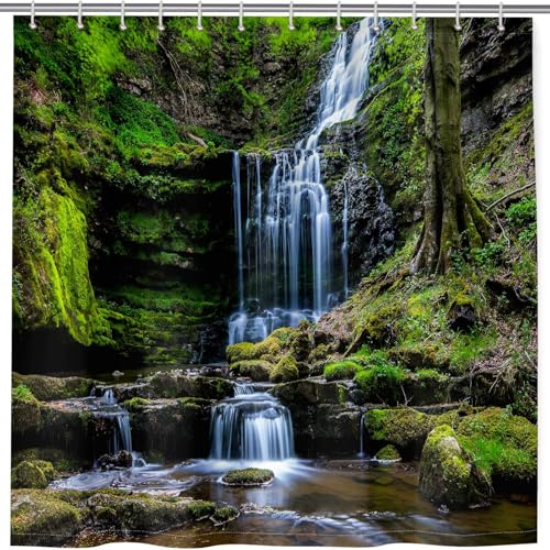 ANHOPE Natur Wald Wasserfall Creek Duschvorhang Wasserdicht Anti Schimmel Waschbar Duschvorhänge Shower Curtain Polyester Stoff Bad Vorhänge Set mit 12 Haken 180 x 180 cm ANHOPE Natur Wald Wasserfall Creek Duschvorhang Wasserdicht Anti Schimmel Waschbar Duschvorhänge Shower Curtain Polyester Stoff Bad Vorhänge Set mit 12 Haken 180 x 180 cm von ANHOPE