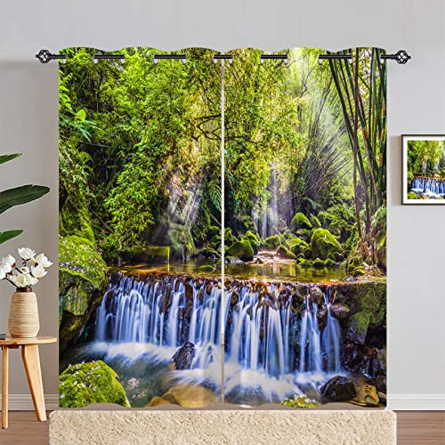 ANHOPE Natur Wald Wasserfall Fluss Blickdichte Gardinen mit Ösen Thermo Vorhänge Weich Vorhang Blackout Curtain Wohnzimmer Schlafzimmer Verdunklungsvorhänge 2er Set H 229 x B 168 cm ANHOPE Natur Wald Wasserfall Fluss Blickdichte Gardinen mit Ösen Thermo Vorhänge Weich Vorhang Blackout Curtain Wohnzimmer Schlafzimmer Verdunklungsvorhänge 2er Set H 229 x B 168 cm von ANHOPE