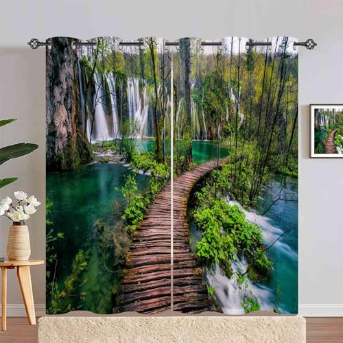 ANHOPE Natur Wald Wasserfall Fluss Gardinen Blickdichte mit Ösen Weich Thermo Vorhänge Blackout Curtain Vorhang Wohnzimmer Schlafzimmer Verdunklungsvorhänge 2er Set H 220 x B 140 cm ANHOPE Natur Wald Wasserfall Fluss Gardinen Blickdichte mit Ösen Weich Thermo Vorhänge Blackout Curtain Vorhang Wohnzimmer Schlafzimmer Verdunklungsvorhänge 2er Set H 220 x B 140 cm von ANHOPE