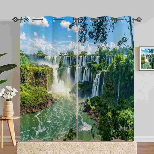ANHOPE Natur Wald Wasserfall Fluss Verdunklungsvorhänge mit Ösen Thermo Vorhänge Blickdichte Gardinen Weich Blackout Curtain Wohnzimmer Schlafzimmer Vorhang 2er Set H 210 x B 132 cm ANHOPE Natur Wald Wasserfall Fluss Verdunklungsvorhänge mit Ösen Thermo Vorhänge Blickdichte Gardinen Weich Blackout Curtain Wohnzimmer Schlafzimmer Vorhang 2er Set H 210 x B 132 cm von ANHOPE