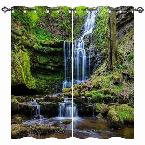 ANHOPE Natur Wasserfall Fluss Gardinen Blickdichte mit Ösen Weich Thermo Vorhänge Blackout Curtain Vorhang Wohnzimmer Schlafzimmer Verdunklungsvorhänge 2er Set H 138 x B 132 cm ANHOPE Natur Wasserfall Fluss Gardinen Blickdichte mit Ösen Weich Thermo Vorhänge Blackout Curtain Vorhang Wohnzimmer Schlafzimmer Verdunklungsvorhänge 2er Set H 138 x B 132 cm von ANHOPE
