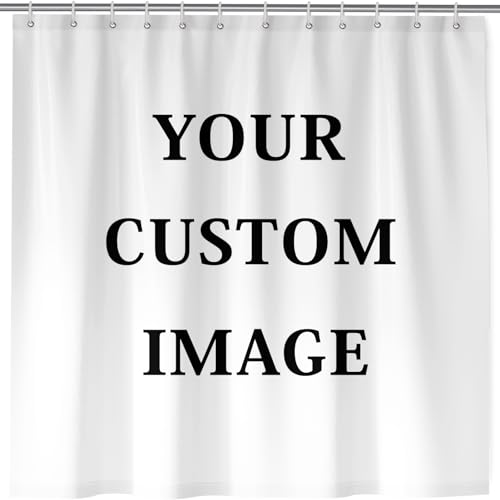 ANHOPE Personalisierter Duschvorhang Wasserdicht Anti-schimmel Anpassen Duschvorhänge mit Foto Logo Text Verkehr Auto Flugzeug Fahrrad Shower Curtains Waschbar Bad Vorhäng für Badzimmer mit Haken von ANHOPE
