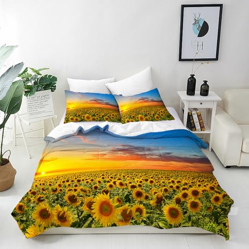 ANHOPE Sonnenuntergang Sonnenblume Bettwäsche Set 2 Teilig Weich Bettbezug 135x200 cm & Kissenbezug 80x80 cm Microfaser Bettbezüge Set mit Reißverschluss Ganzjahres Bettdeckenbezug Set ANHOPE Sonnenuntergang Sonnenblume Bettwäsche Set 2 Teilig Weich Bettbezug 135x200 cm & Kissenbezug 80x80 cm Microfaser Bettbezüge Set mit Reißverschluss Ganzjahres Bettdeckenbezug Set von ANHOPE