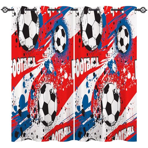 ANHOPE Sport Thema Fußball Gardinen Blickdichte Thermo Vorhänge mit Ösen Kinder Jungen Mädchen Vorhang Blackout Curtain Wohnzimmer Schlafzimmer Verdunklungsvorhänge 2er Set H 160 x B 140 cm ANHOPE Sport Thema Fußball Gardinen Blickdichte Thermo Vorhänge mit Ösen Kinder Jungen Mädchen Vorhang Blackout Curtain Wohnzimmer Schlafzimmer Verdunklungsvorhänge 2er Set H 160 x B 140 cm von ANHOPE