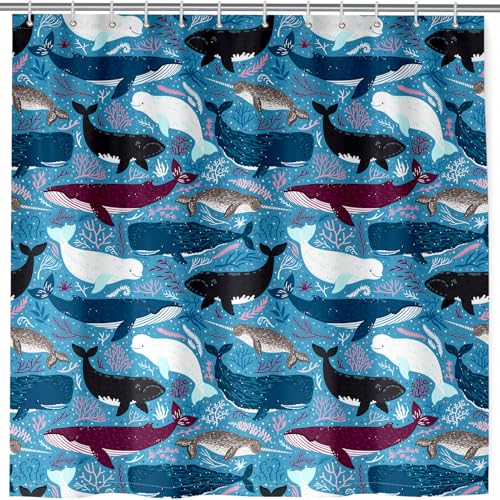 ANHOPE Unterwasser Ozean Tier Wal Duschvorhang Wasserdicht Anti-schimmel Polyester Stoff Duschvorhänge 180 x 200cm Shower Curtains Waschbar Bad Vorhäng für Badzimmer mit 12 Haken ANHOPE Unterwasser Ozean Tier Wal Duschvorhang Wasserdicht Anti-schimmel Polyester Stoff Duschvorhänge 180 x 200cm Shower Curtains Waschbar Bad Vorhäng für Badzimmer mit 12 Haken von ANHOPE