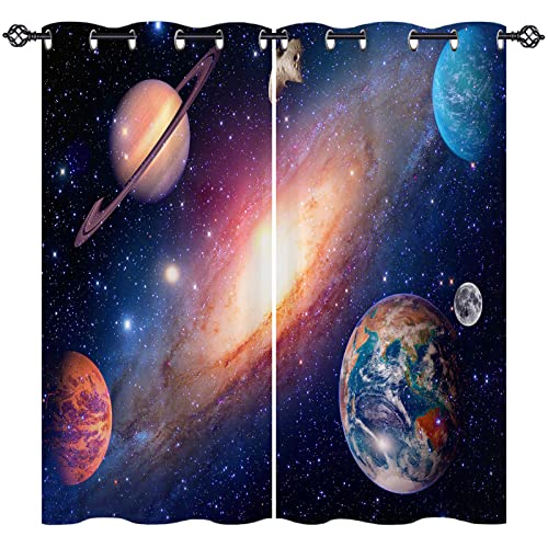 ANHOPE Weltraum Planeten Galaxie Erde Vorhänge mit Ösen Blickdichte Gardinen Thermo Vorhang Blackout Curtain Schlafzimmer Wohnzimmer Kinder Jungen Mädchen Verdunklungsvorhänge 2er Set H 160 x B 117 cm ANHOPE Weltraum Planeten Galaxie Erde Vorhänge mit Ösen Blickdichte Gardinen Thermo Vorhang Blackout Curtain Schlafzimmer Wohnzimmer Kinder Jungen Mädchen Verdunklungsvorhänge 2er Set H 160 x B 117 cm von ANHOPE