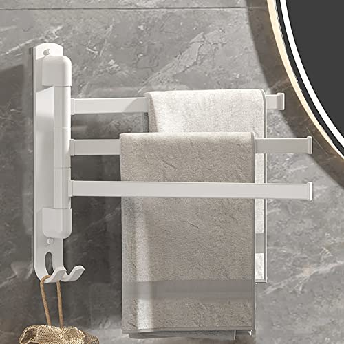 Handtuchstange ohne Bohren, Handtuchhalter Bad Selbstklebend zum Bad und Küche, Aluminium Handtuchhalter ohne Bohren Wand mit Patentierter Aufkleber (Weiß - 3 stangen) von ANHORTS