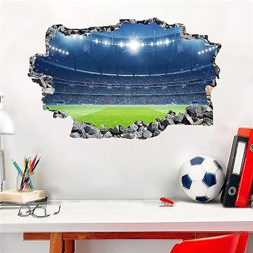 ANHUIB Fussball Wandtattoo,3D Fussball Wandaufkleber,Wandtattoo Kinderzimmer,Wandtattoo Jugendzimmer Junge Teenager,Wandsticker Kinderzimmer Fußball,Aufkleber Fussball Wohnzimmer Schlafzimmer Deko von ANHUIB