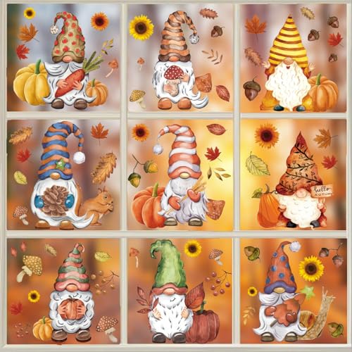 ANHUIB Herbst Fenster Aufkleber, Thanksgiving Herbstdeko, Fensterbilder Selbstklebend, Herbstblätter Dekorationen ANHUIB Herbst Fenster Aufkleber, Thanksgiving Herbstdeko, Fensterbilder Selbstklebend, Herbstblätter Dekorationen von ANHUIB