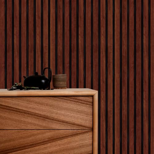ANHUIB Selbstklebend Tapete Holzoptik Wandpapier Holz Selbstklebende Wandaufkleber Vintage Holz Tapeten 44x300cm Klebefolie Vliestapete Dunkel Holzwand Modern Holztapete Selbstklebende Möbelfolie von ANHUIB