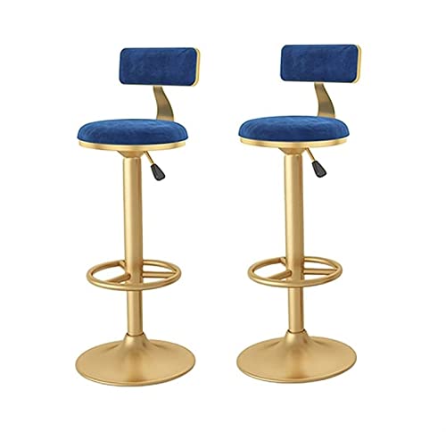 ANIFM Barhocker 2er-Set, mit Rückenlehne, Frühstücks-Esshocker, Verstellbarer drehbarer Barhocker, Flanell, gepolstert mit Fußstütze, hohe Barhocker für Bar und Küchentheke (Farbe: A1) Comfortable von ANIFM