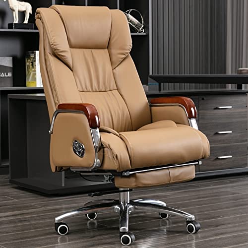 ANIFM Liegender Bürostuhl aus Leder – hoher Chefbürostuhl, moderner Chefsessel und Computer-Schreibtischstuhl mit Verstellbarer hoher Rückenlehne und ergonomischer Lendenwirbelstütze Comfortable von ANIFM
