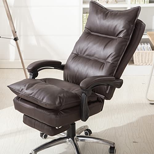 ANIFM Massage-Bürostuhl aus Leder für Erwachsene, 300 Pfund, hohe Rückenlehne, Massage-Computer-Schreibtischstuhl, ergonomisch, verstellbare Sitzhöhe und Rückenlehne – Schreibtisch- und Arbeitsstuhl von ANIFM