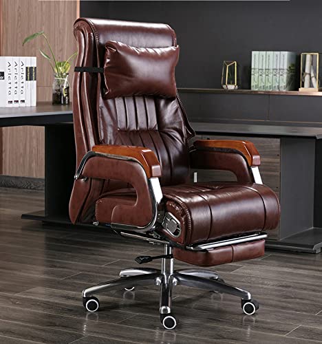 ANIFM Massage-Bürostuhl aus Leder für Erwachsene, ergonomischer Computerstuhl mit Verstellbarer hoher Rückenlehne, ergonomische Lendenwirbelstütze, ergonomisch verstellbare Sitzhöhe und Rückenlehne – von ANIFM