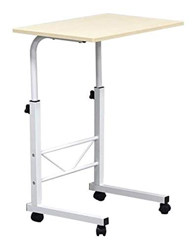 ANIFM Nachttisch mit C-förmiger Basis, Laptop-Schreibtisch, Heimbüro, Laptop-Tisch, Abnehmbarer Beistelltisch aus Spanplatte und Stahl, Verstellbarer Mehrzweck-Schreibtisch, tragbarer Computertisch von ANIFM