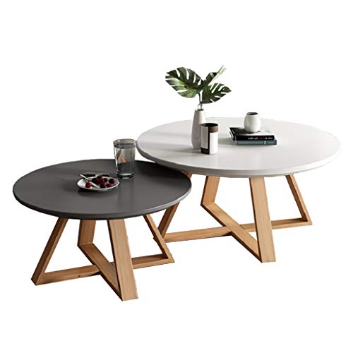 ANIFM Runde Satztische aus Holz, 2er-Set für Wohnzimmer, Couchtische mit Buchenholzbeinen, Beistelltische für kleine Räume/E Feito NA China Comfortable Anniversary ANIFM Runde Satztische aus Holz, 2er-Set für Wohnzimmer, Couchtische mit Buchenholzbeinen, Beistelltische für kleine Räume/E Feito NA China Comfortable Anniversary von ANIFM